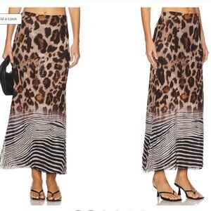 Agua Bendita x REVOLVE Brace Maxi Skirt in Wild Leopard Multi